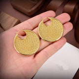Plaid Round Earrings for Ladies - Banquet Jewelry Accessories