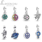 Crystal Fruit Plant Pan Beads Charms Silver 925 Bracelet for Women DIY Jewelry