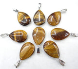 Tiger Eye Opal Quartz Crystal Pendant for DIY Jewelry Making Earring Accessories