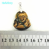 Tiger's Eye Stone Buddha Pendant with Chain