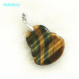 Tiger's Eye Stone Buddha Pendant with Chain