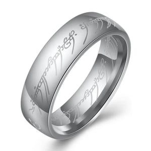 8mm Titanium Steel Muslim Religious Ring Halal Words Men Ring
