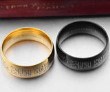 8mm Titanium Steel Muslim Religious Ring Halal Words Men Ring
