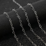 Gold/Silver Stainless Steel Hearts Link Chain for DIY Jewelry