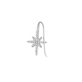 Hot Female Silver Star U-Shaped Earrings SE1542
