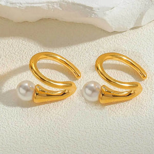 Geometric Pearl Earrings