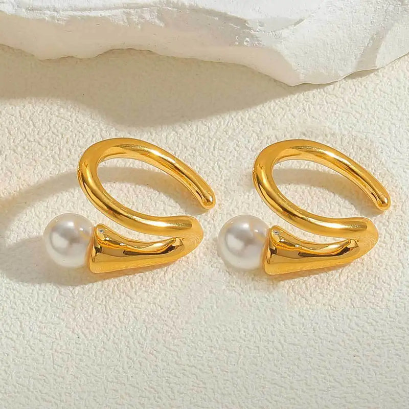Geometric Pearl Earrings