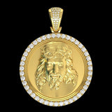 Hip-Hop Jesus Pendant Necklace with Zircon Inlay
