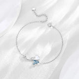 Silver Zircon Ginkgo Leaf Pendant Necklace TZ010