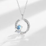 Elegant Silver Feather Zircon Pendant Necklace
