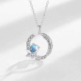 Elegant Silver Feather Zircon Pendant Necklace
