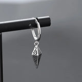 Silver Retro Ethnic Diamond Pendant Earrings