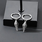 Silver Retro Ethnic Diamond Pendant Earrings