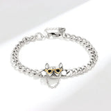 Silver Retro Sunglasses Small Magic Bucket Pendant Women's Bracelet