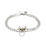 Silver Retro Sunglasses Small Magic Bucket Pendant Women's Bracelet