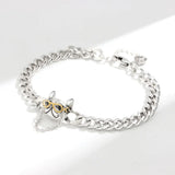 Silver Retro Sunglasses Small Magic Bucket Pendant Women's Bracelet