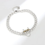 Silver Retro Sunglasses Small Magic Bucket Pendant Women's Bracelet