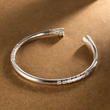 Women's Retro Silver Totem Ethnic Open Bracelet