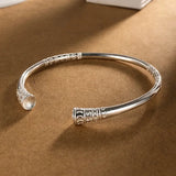 Women's Retro Silver Totem Ethnic Open Bracelet