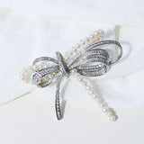 14K Plated Freshwater Pearl Bowknot Brooch