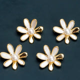 14K Plated Freshwater Pearl Shell Flower Brooch Pin Scarf Buckle