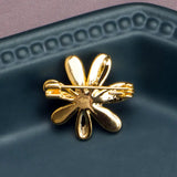 14K Plated Freshwater Pearl Shell Flower Brooch Pin Scarf Buckle