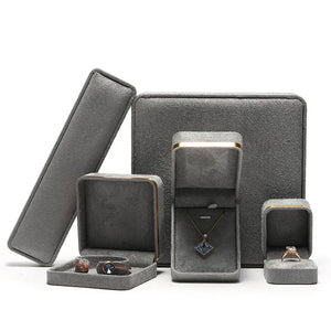 Leather Velvet Jewelry Box Pendant Box Necklace Box Earring Ring Box Logo