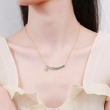 18K Rainbow Green Zircon Necklace - Women's Jewelry