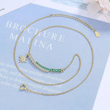 18K Rainbow Green Zircon Necklace - Women's Jewelry