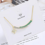 18K Rainbow Green Zircon Necklace - Women's Jewelry