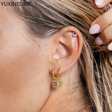 925 Silver Crystal Zircon Flower Ear Studs