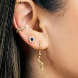 925 Silver Crystal Zircon Flower Ear Studs