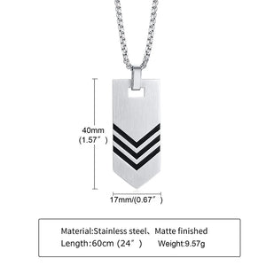 Stainless Steel Tie Bar Pendant Necklace For Men
