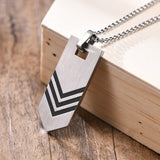 Stainless Steel Tie Bar Pendant Necklace For Men