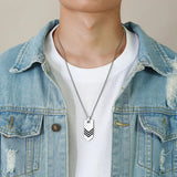 Stainless Steel Tie Bar Pendant Necklace For Men