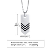 Stainless Steel Tie Bar Pendant Necklace For Men
