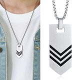 Stainless Steel Tie Bar Pendant Necklace For Men