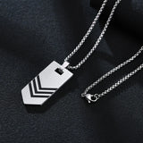 Stainless Steel Tie Bar Pendant Necklace For Men
