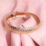 Vintage 14K Rose Plated Wide Purple Bracelet for Women