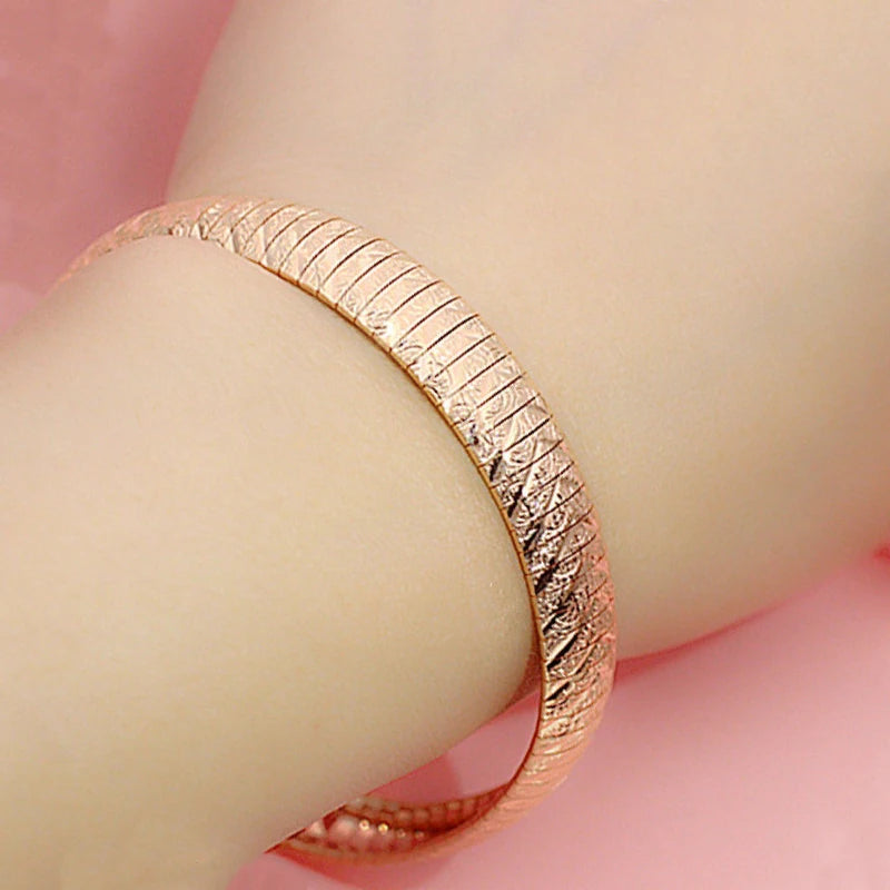 Vintage 14K Rose Plated Wide Purple Bracelet for Women