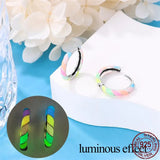 925 Silver Colorful Glowing Cat Earrings Women's Jewelry Gift