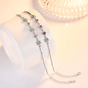 925 Silver Crystal Star Women Bracelet Wedding Jewelry