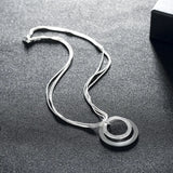 925 Silver Frosting Round Necklace Women Jewelry Accessories