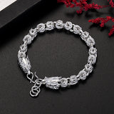925 Silver Loong Bracelet For Women Men Chain Jewelry Gift