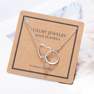 925 Silver Heart Ring Necklace Set Wedding Jewelry
