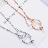 925 Silver Heart Ring Necklace Set Wedding Jewelry