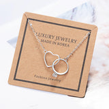925 Silver Heart Ring Necklace Set Wedding Jewelry
