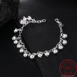925 Silver Small Bell Beads Bracelet For Women