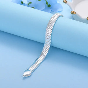 925 Silver Snake Chain 10mm Bracelet For Men Women