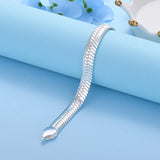 925 Silver Snake Chain 10mm Bracelet Men Women Jewelry